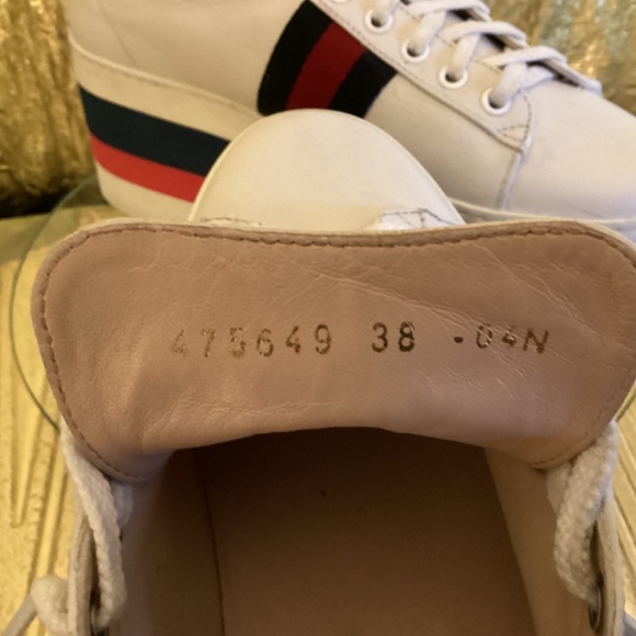 Gucci Women’s Peggy leather web platform sneakers - Picture 10 of 13